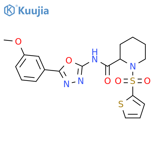N-5-(3-methoxyphenyl)-1,3,4-oxadiazol-2-yl-1-(thiophene-2-sulfonyl)piperidine-2-carboxamide structure