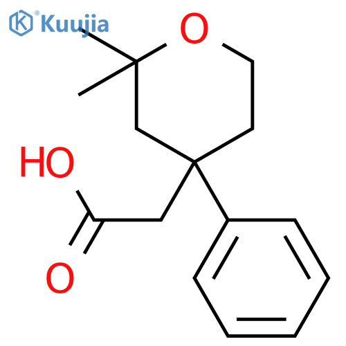2H-Pyran-4-acetic acid, tetrahydro-2,2-dimethyl-4-phenyl- structure