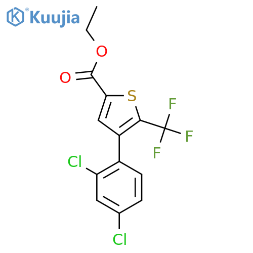 Ethyl 4-(2,4-dichlorophenyl)-5-(trifluoromethyl)thiophene-2-carboxylate structure