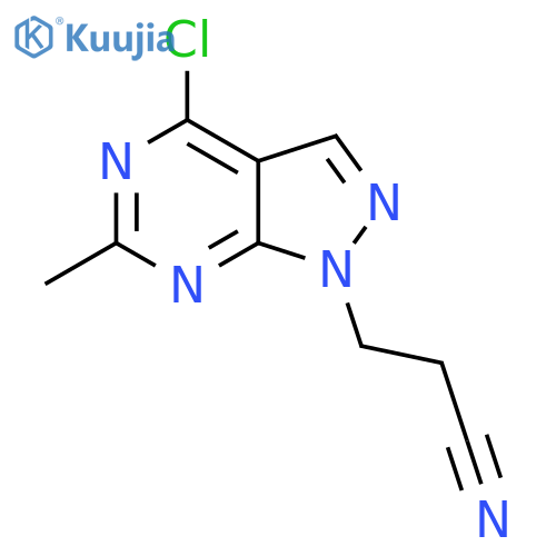 3-(4-Chloro-6-methyl-1H-pyrazolo[3,4-D]pyrimidin-1-YL)propanenitrile structure