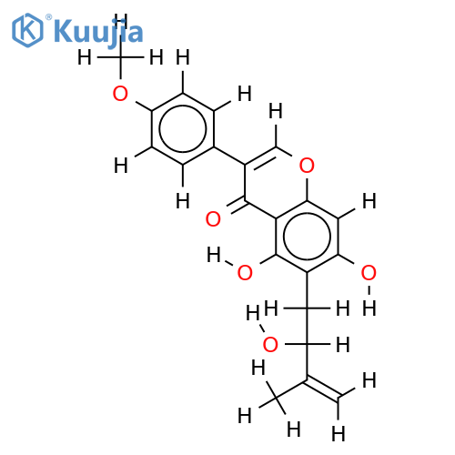 5,7-dihydroxy-6-(2''-hydroxy-3''-methylbut-3''-enyl)-4'-methoxylisoflavone structure