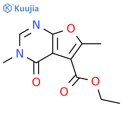 ethyl 3,6-dimethyl-4-oxo-3H,4H-furo[2,3-d]pyrimidine-5-carboxylate structure