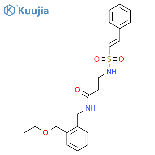 N-{[2-(ethoxymethyl)phenyl]methyl}-3-(2-phenylethenesulfonamido)propanamide structure