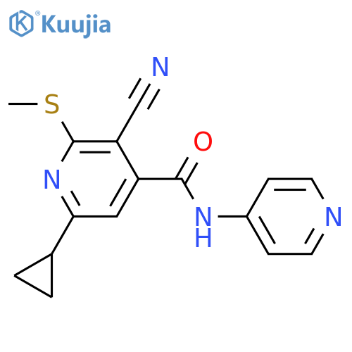 3-cyano-6-cyclopropyl-2-(methylsulfanyl)-N-(pyridin-4-yl)pyridine-4-carboxamide structure