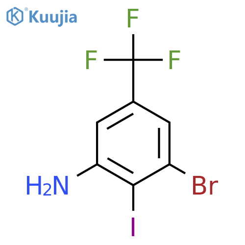 3-Bromo-2-iodo-5-(trifluoromethyl)aniline structure
