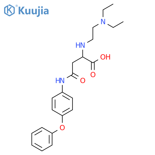 2-{[2-(diethylamino)ethyl]amino}-3-[(4-phenoxyphenyl)carbamoyl]propanoic acid structure