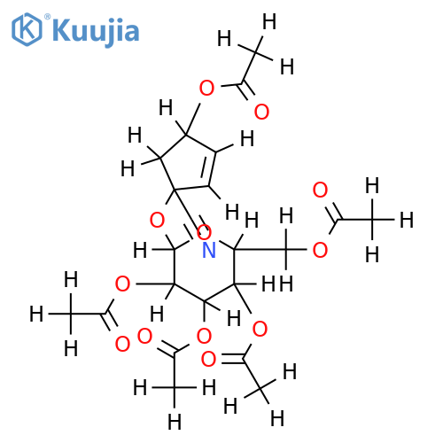 Nitrile,1-O-beta-D-glucopyranoside,penta-Ac-1,4-Dihydroxy-2-cyclopentene-1-carboxylic acid structure