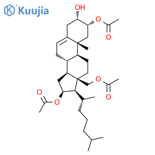 Cholest-5-ene-2,3,16,18-tetrol,2,16,18-triacetate, (2a,3a,16b)- (9CI) structure