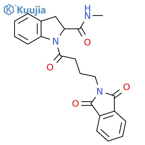 1-[4-(1,3-dioxo-2,3-dihydro-1H-isoindol-2-yl)butanoyl]-N-methyl-2,3-dihydro-1H-indole-2-carboxamide structure