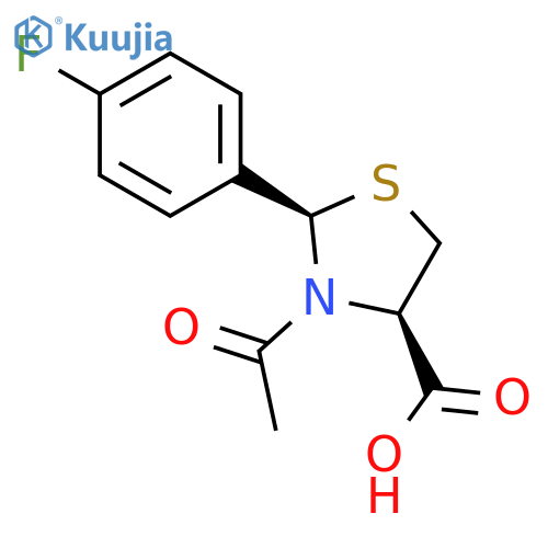 (2R,4R)-3-Acetyl-2-(4-fluorophenyl)-1,3-thiazolidine-4-carboxylic acid structure
