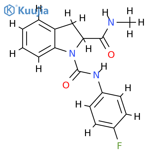 N1-(4-fluorophenyl)-N2-methyl-2,3-dihydro-1H-indole-1,2-dicarboxamide structure
