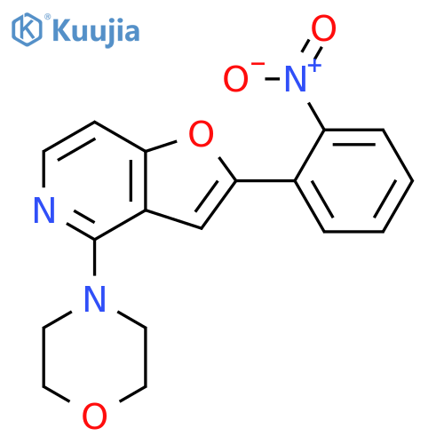 Furo[3,2-c]pyridine, 4-(4-morpholinyl)-2-(2-nitrophenyl)- structure