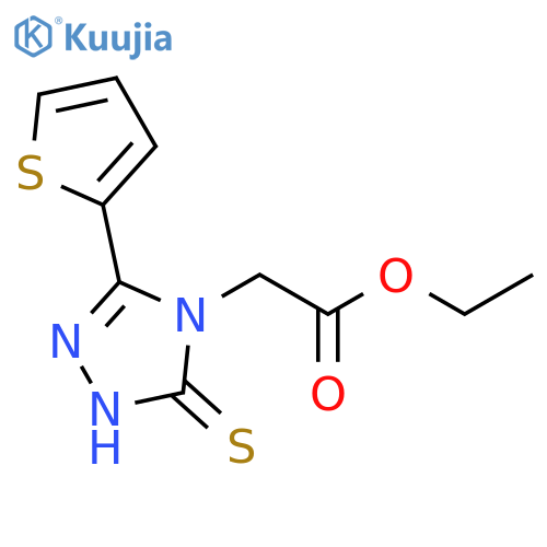 4H-1,2,4-Triazole-4-acetic acid, 1,5-dihydro-3-(2-thienyl)-5-thioxo-,ethyl ester structure