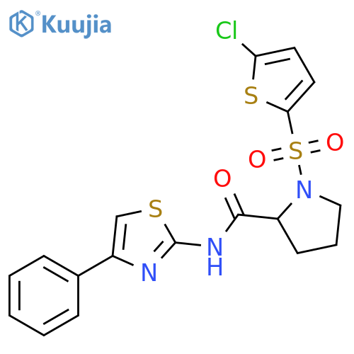 1-[(5-chlorothiophen-2-yl)sulfonyl]-N-(4-phenyl-1,3-thiazol-2-yl)pyrrolidine-2-carboxamide structure