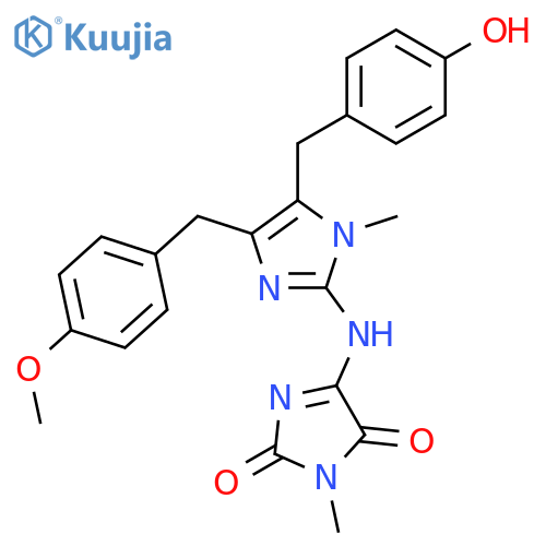1H-Imidazole-2,5-dione,4-[[5-[(4-hydroxyphenyl)methyl]-4-[(4-methoxyphenyl)methyl]-1-methyl-1H-imidazol-2-yl]amino]-1-methyl- structure