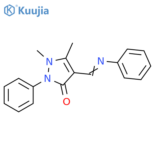 3H-Pyrazol-3-one, 1,2-dihydro-1,5-dimethyl-2-phenyl-4-[(phenylimino)methyl]- structure