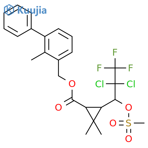 Cyclopropanecarboxylic acid, 3-[2,2-dichloro-3,3,3-trifluoro-1-[(methylsulfonyl)oxy]propyl]-2,2-dimethyl- , (2-methyl[1,1'-biphenyl]-3-yl)methyl ester structure