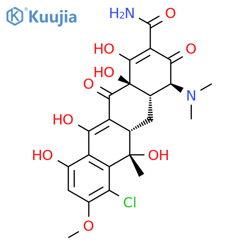 2-Naphthacenecarboxamide,7-chloro-4-(dimethylamino)-1,4,4a,5,5a,6,11,12a-octahydro-3,6,10,12,12a-pentahydroxy-8-methoxy-6-methyl-1,11-dioxo-,(4S,4aS,5aS,6S,12aS)- structure