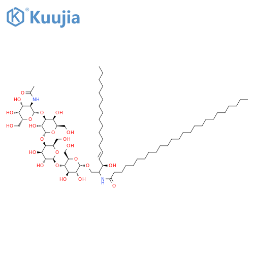 Ceramide,1-O-[O-2-(acetylamino)-2-deoxy-b-D-galactopyranosyl-(1®3)-O-a-D-galactopyranosyl-(1®4)-O-b-D-galactopyranosyl-(1®4)-b-D-glucopyranosyl]- structure