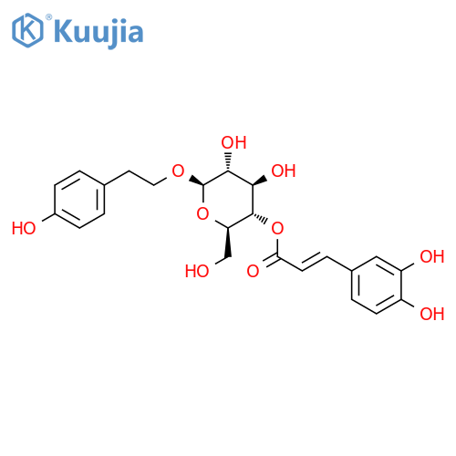 b-D-Glucopyranoside,2-(4-hydroxyphenyl)ethyl, 4-[(2E)-3-(3,4-dihydroxyphenyl)-2-propenoate] structure