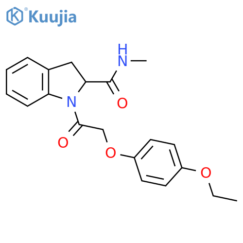1-[2-(4-ethoxyphenoxy)acetyl]-N-methyl-2,3-dihydro-1H-indole-2-carboxamide structure