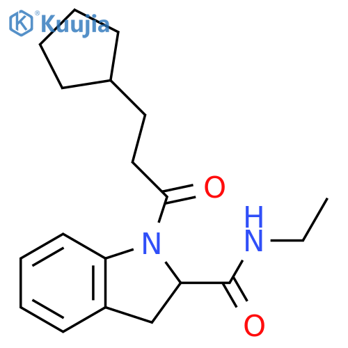 1-(3-cyclopentylpropanoyl)-N-ethyl-2,3-dihydro-1H-indole-2-carboxamide structure