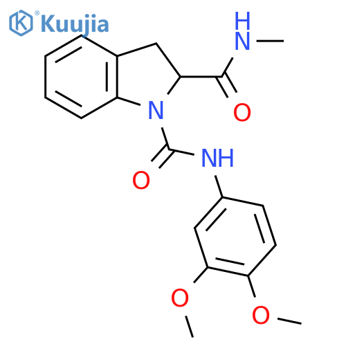 N1-(3,4-dimethoxyphenyl)-N2-methyl-2,3-dihydro-1H-indole-1,2-dicarboxamide structure