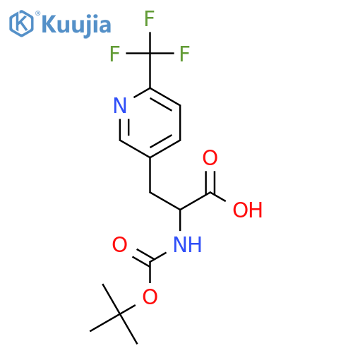 (2S)-2-(tert-butoxycarbonylamino)-3-[6-(trifluoromethyl)-3-pyridyl]propanoic acid structure