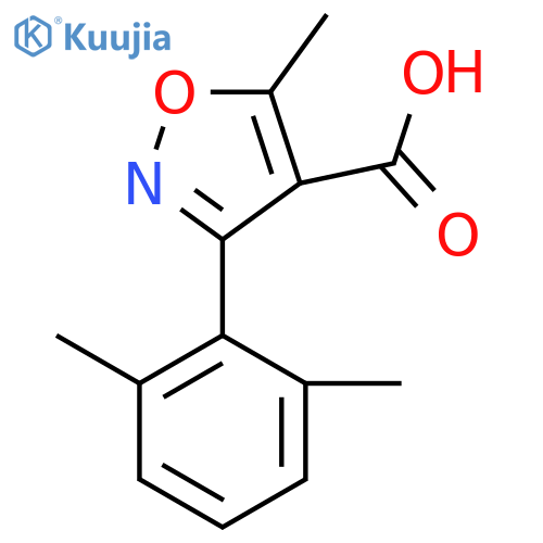 3-(2,6-Dimethylphenyl)-5-methyl-1,2-oxazole-4-carboxylic acid structure