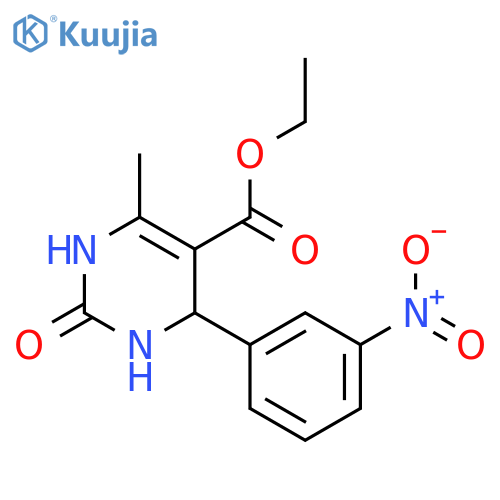 5-Pyrimidinecarboxylic acid,1,2,3,4-tetrahydro-6-methyl-4-(3-nitrophenyl)-2-oxo-, ethyl ester structure