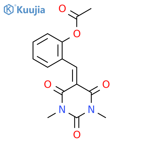 2,4,6(1H,3H,5H)-Pyrimidinetrione,5-[[2-(acetyloxy)phenyl]methylene]-1,3-dimethyl- structure