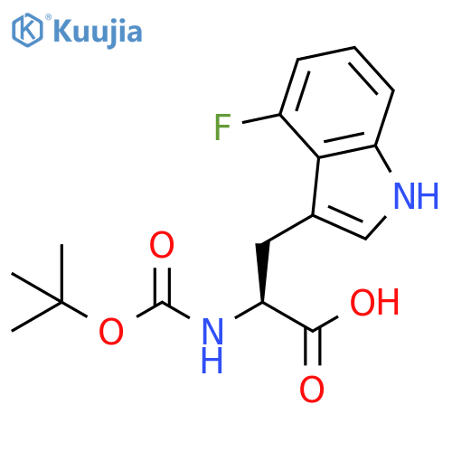 Boc-4-fluoro-DL-tryptophan structure