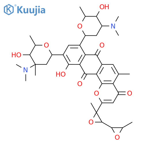 D-Glucitol,2,3:4,5-dianhydro-1,6-dideoxy-5-C-[7,12-dihydro-11-hydroxy-5-methyl-4,7,12-trioxo-8-[2,3,6-trideoxy-3-(dimethylamino)-b-D-arabino-hexopyranosyl]-10-[2,3,6-trideoxy-3-(dimethylamino)-3-C-methyl-a-L-lyxo-hexopyranosyl]-4H-anthra[1,2-b]pyran-2-yl]- structure