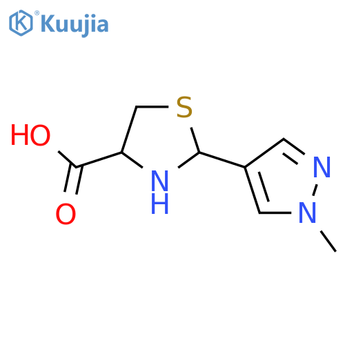 2-(1-Methyl-1H-pyrazol-4-yl)-1,3-thiazolidine-4-carboxylic acid structure