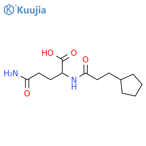4-carbamoyl-2-(3-cyclopentylpropanamido)butanoic acid structure