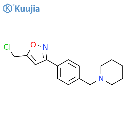 5-(Chloromethyl)-3-(4-(piperidin-1-ylmethyl)phenyl)isoxazole structure