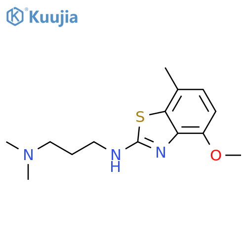N-[3-(dimethylamino)propyl]-4-methoxy-7-methyl-1,3-benzothiazol-2-amine structure