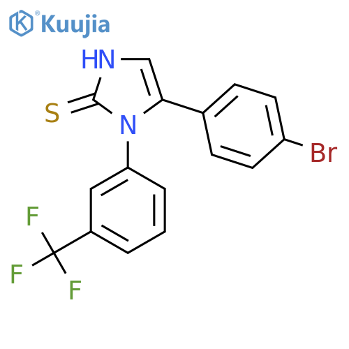 5-(4-bromophenyl)-1-[3-(trifluoromethyl)phenyl]-2,3-dihydro-1H-imidazole-2-thione structure