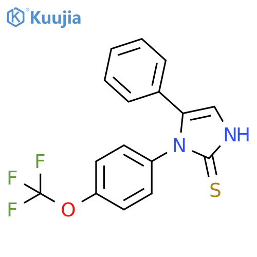 5-phenyl-1-[4-(trifluoromethoxy)phenyl]-2,3-dihydro-1H-imidazole-2-thione structure