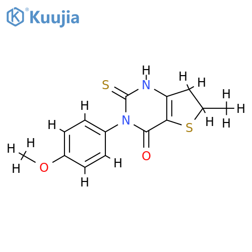 3-(4-methoxyphenyl)-6-methyl-2-sulfanyl-3H,4H,6H,7H-thieno3,2-dpyrimidin-4-one structure