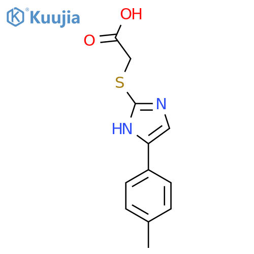 {[5-(4-methylphenyl)-1{H}-imidazol-2-yl]thio}acetic acid structure