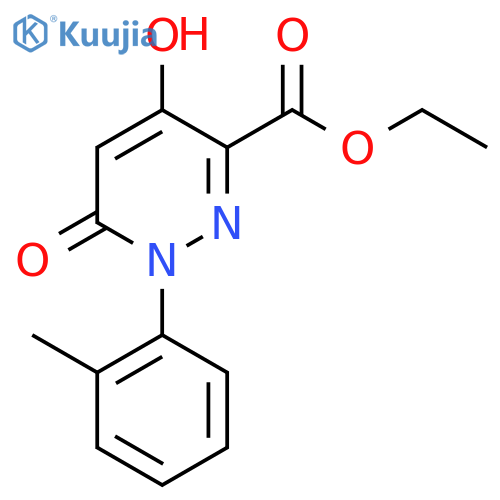 ethyl 4-hydroxy-1-(2-methylphenyl)-6-oxo-1,6-dihydropyridazine-3-carboxylate structure