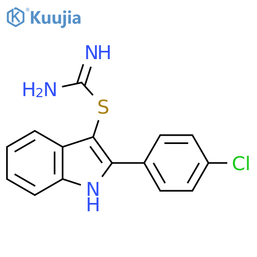 {2-(4-chlorophenyl)-1H-indol-3-ylsulfanyl}methanimidamide structure