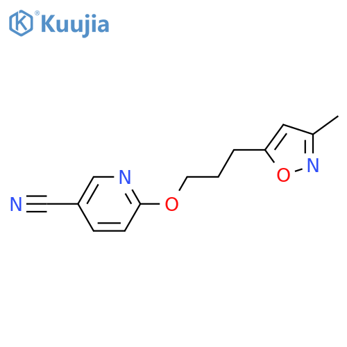 6-[3-(3-methyl-1,2-oxazol-5-yl)propoxy]pyridine-3-carbonitrile structure