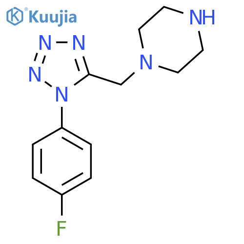 1-{1-(4-fluorophenyl)-1H-1,2,3,4-tetrazol-5-ylmethyl}piperazine structure