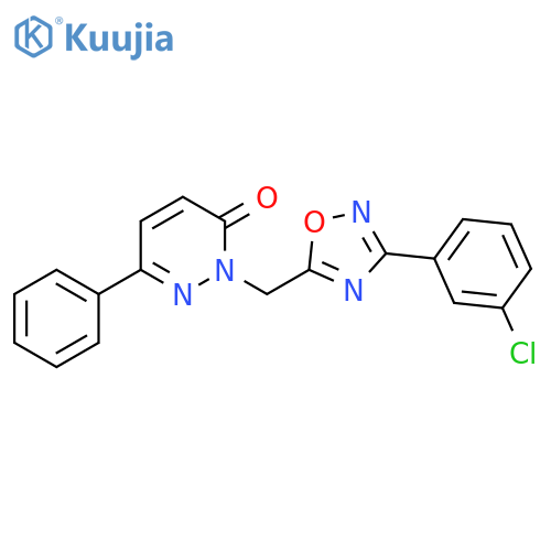 2-{[3-(3-chlorophenyl)-1,2,4-oxadiazol-5-yl]methyl}-6-phenyl-2,3-dihydropyridazin-3-one structure