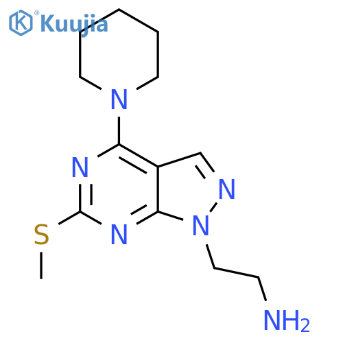 {2-[6-(methylthio)-4-piperidin-1-yl-1H-pyrazolo[3,4-d]pyrimidin-1-yl]ethyl}amine structure