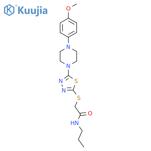 2-({5-4-(4-methoxyphenyl)piperazin-1-yl-1,3,4-thiadiazol-2-yl}sulfanyl)-N-propylacetamide structure