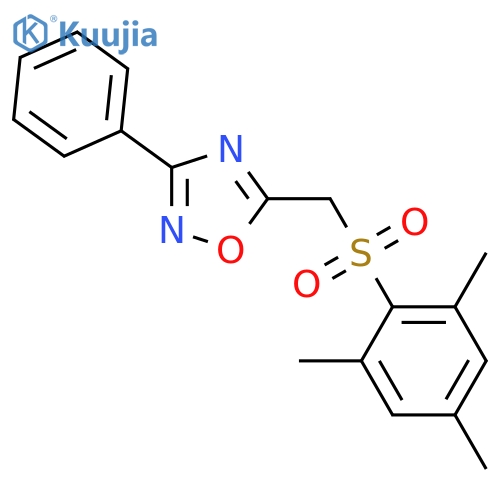 3-phenyl-5-[(2,4,6-trimethylbenzenesulfonyl)methyl]-1,2,4-oxadiazole structure