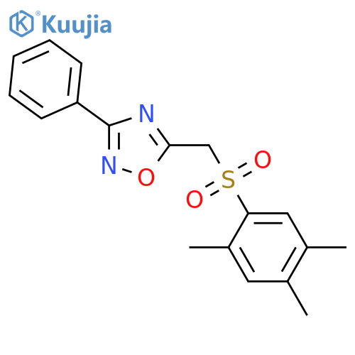 3-phenyl-5-[(2,4,5-trimethylbenzenesulfonyl)methyl]-1,2,4-oxadiazole structure